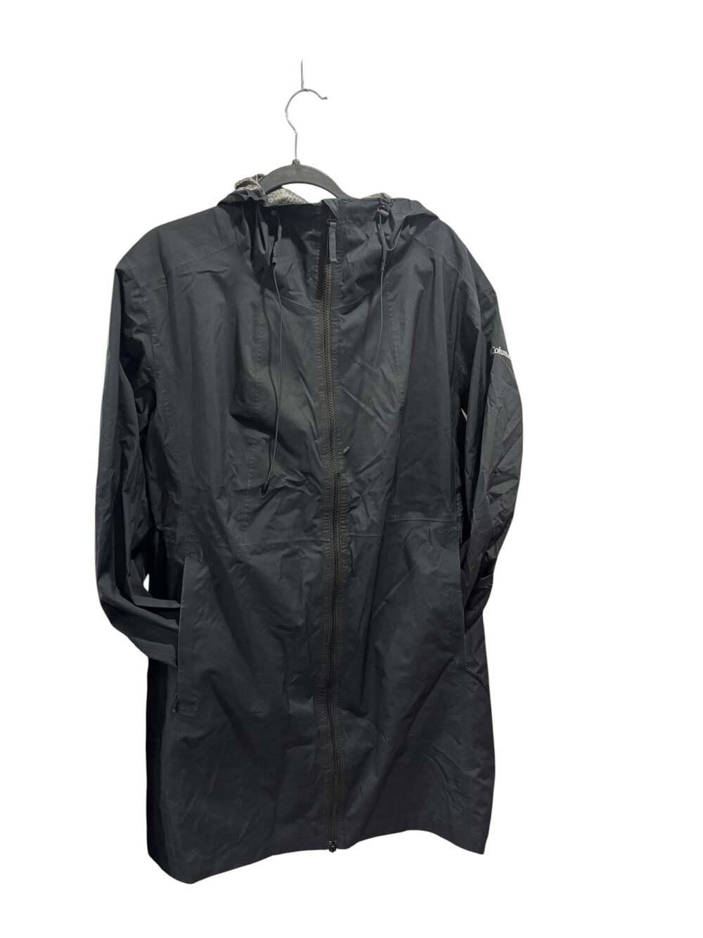 Columbia Lightweight Waterproof Jacket Black Packable Outdoor Coat Large
